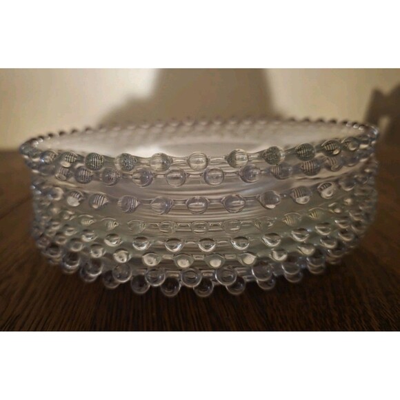 8 Vintage Candlewick 8" Clear Salad Plates Imperial Glass Co. Bubble Edge - Picture 4 of 4